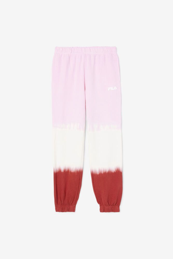 Fila Nohavice Damske Raleigh Tie Dye Jogger Biele/Červené/Ruzove - PTFZV5162